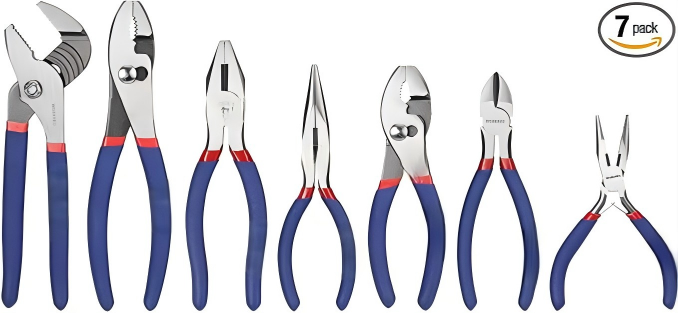 7-Piece Long-Reach Pliers Set with Comfort Grip Handles