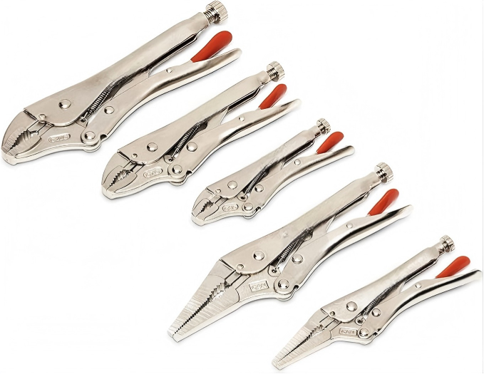Locking Pliers Set for Clamping, Holding, and Repair Work