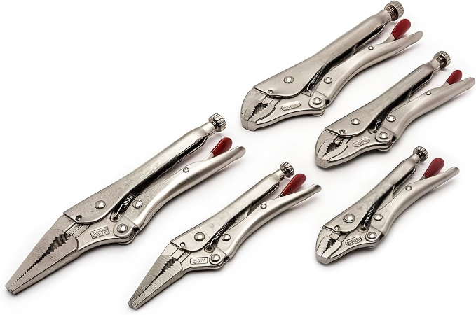 Locking Pliers Set for Clamping, Holding, and Repair Work