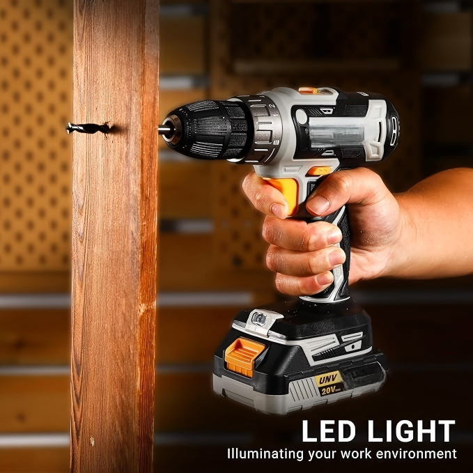 20V Cordless Drill Set with Bits and Charger