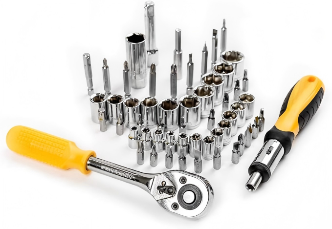 Large General Household Tool Kit with Level, Sockets, and Hand Tools