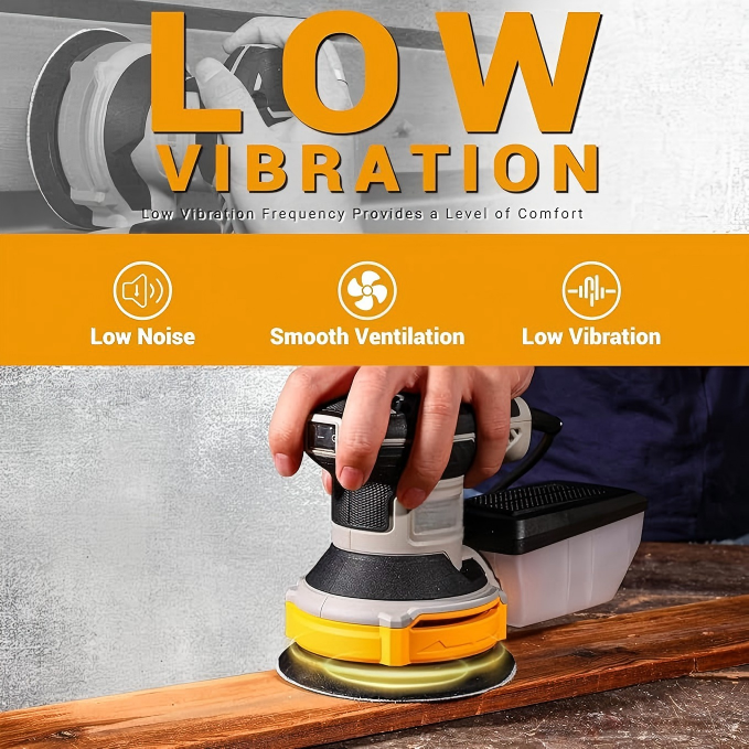 Compact Electric Random Orbital Sander with Sanding Discs