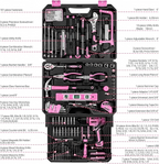 Pink Drawer-Style Tool Kit with Drill and Socket Accessories