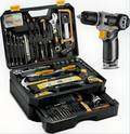 Yellow Drill and Home Tool Kit with Organized Case