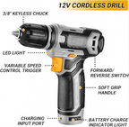 Yellow Drill and Home Tool Kit with Organized Case