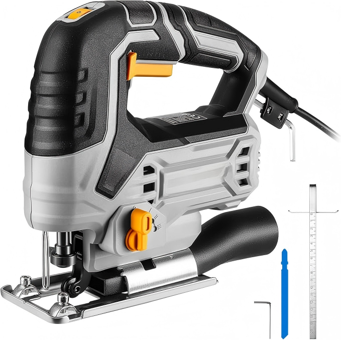 Corded Electric Jig Saw with Guide Accessories
