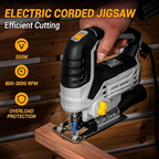 Corded Electric Jig Saw with Guide Accessories