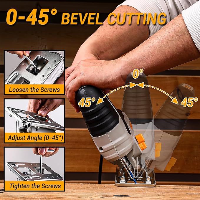 Corded Electric Jig Saw with Guide Accessories