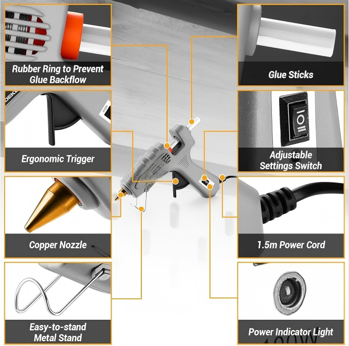 Hot Glue Gun Kit with Glue Sticks and Storage Case