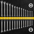 15-Piece Combination Wrench Set with Storage Rack