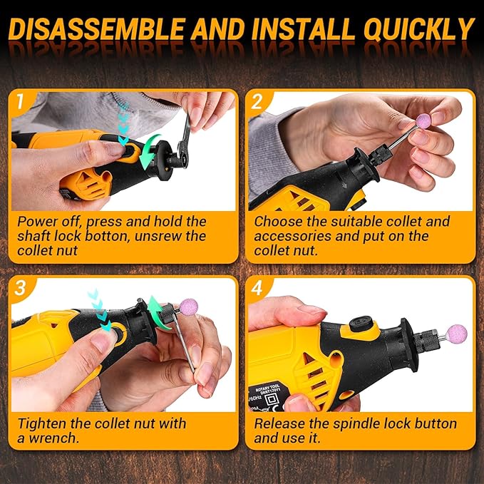 Rotary Tool Kit with Accessories and Carry Case