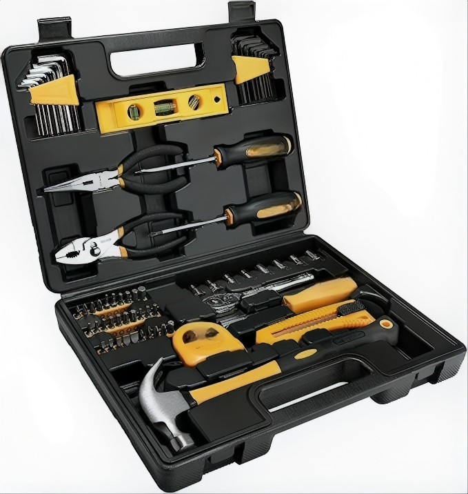 Home Repair Tool Kit with Level, Hammer, Pliers, and Bit Set