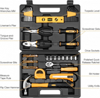 Home Repair Tool Kit with Level, Hammer, Pliers, and Bit Set
