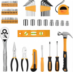 Home Repair Tool Kit with Level, Hammer, Pliers, and Bit Set