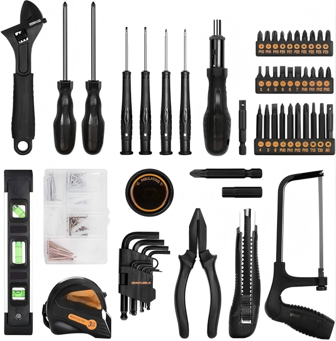 Silver Case Household Tool Set with Sockets and Screwdrivers