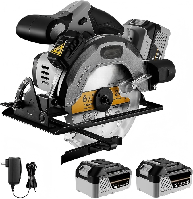 Cordless Circular Saw Kit with Batteries and Charger