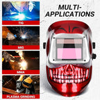 Red Skull-Style Auto-Darkening Welding Helmet