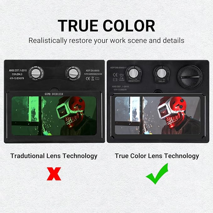Red Skull-Style Auto-Darkening Welding Helmet