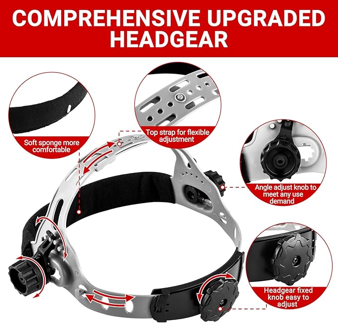 Red Skull-Style Auto-Darkening Welding Helmet