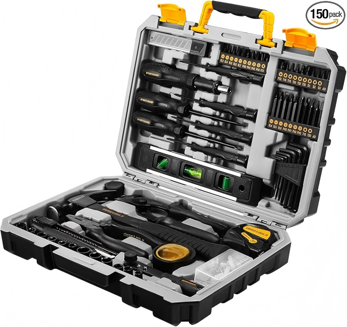 150-Piece Home Tool Kit with Silver Storage Case