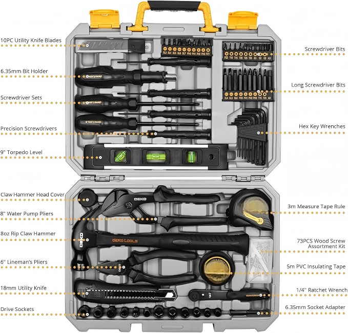 150-Piece Home Tool Kit with Silver Storage Case