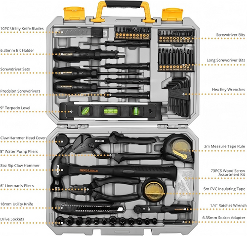 150-Piece Home Tool Kit with Silver Storage Case